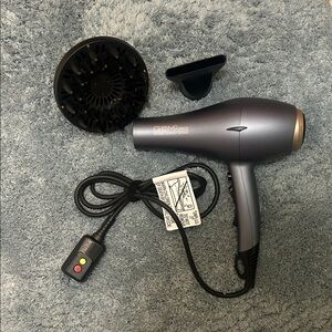 Gem Force ceramic Hair Dryer with Attachments - Gray